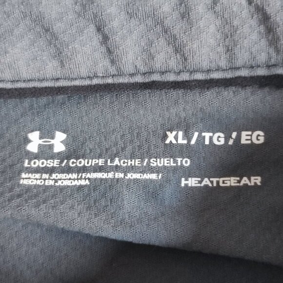 Under Armour Golf shirt men's size XL grey stripes pattern HeatGear loose fit - Picture 5 of 12